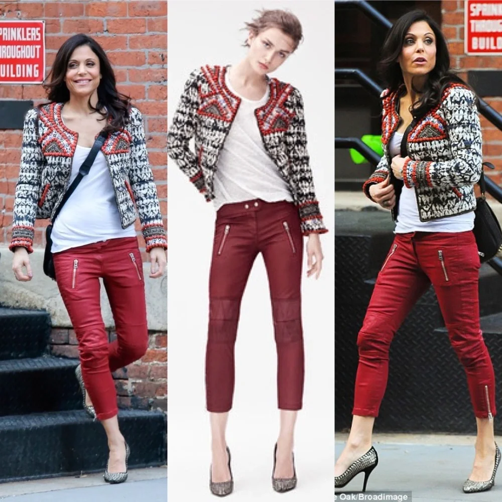 Isabel Marant x HM Red Waxed Moto Pants